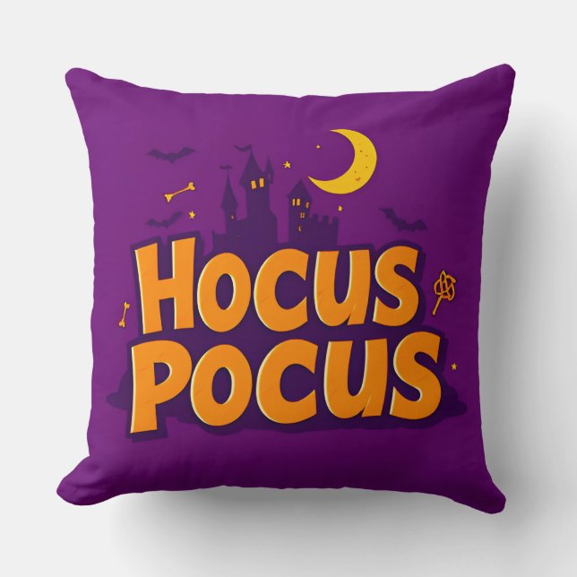 Halloween-Themed Artwork Throw Pillow (Front)