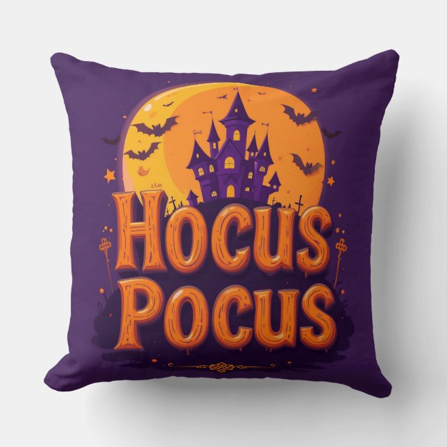 Halloween-Themed Artwork Throw Pillow (Front)
