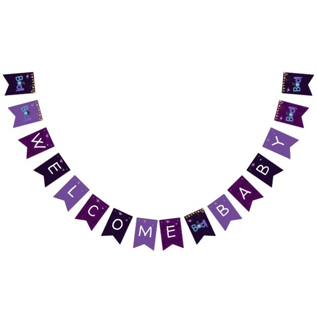 Halloween Themed Baby Shower Cute Party Bunting Flags (All)