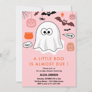 Halloween-themed Baby Shower invitation Ghost