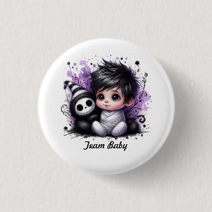 Halloween-themed Baby Shower – Purple Gothic Baby 1 Inch Round Button