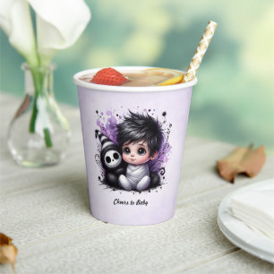 Halloween-themed Baby Shower – Purple Gothic Baby Paper Cups