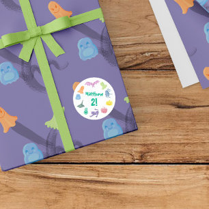 Halloween-themed birthday party classic round sticker