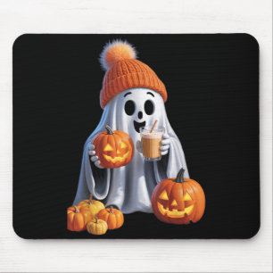 Halloween-Themed Featuring A Charming Spooky Ghost Mouse Pad
