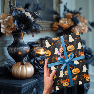 Halloween themed for kids personalized wrapping paper