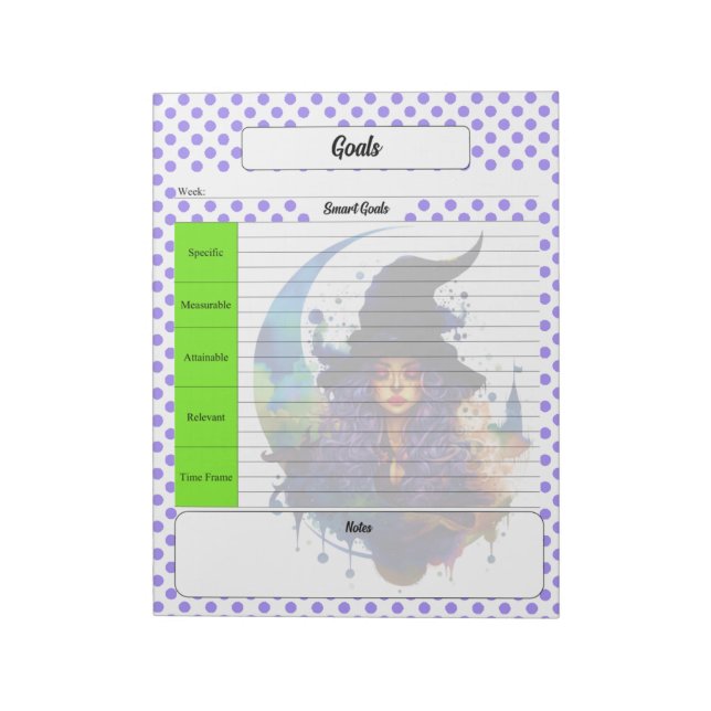 Halloween Themed Goals template Notepad (Rotated)