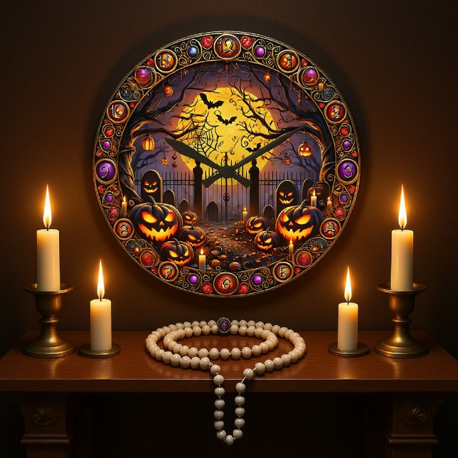 Halloween Themed Haunted Harvest Large Clock (Creator Uploaded)