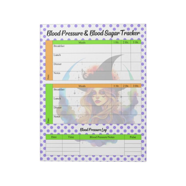 Halloween Themed Health Log  Notepad (Rotated)