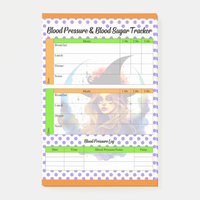 Halloween Themed Health Log  Post-it Notes (Front)