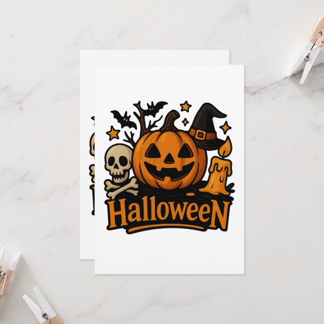 halloween themed invitations (Front/Back In Situ)
