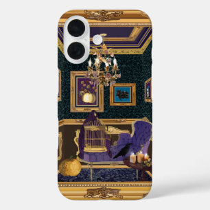 Halloween Themed Luxurious Baroque Boudoir iPhone 16 Case
