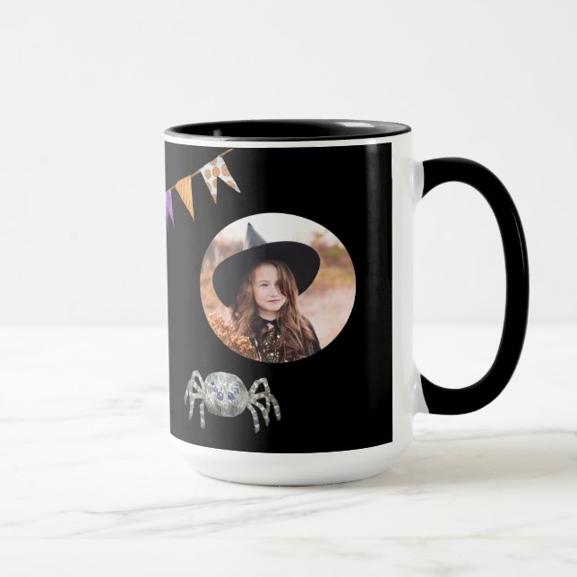 Halloween Themed Photo Castle Spider Scarry  Mug (Right)