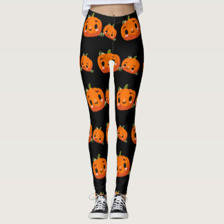 Halloween themed pumpkin pattern leggings