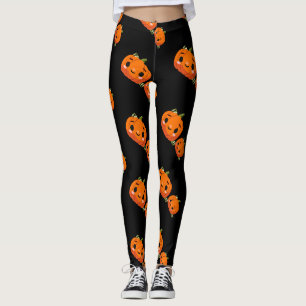 Halloween themed pumpkin pattern leggings
