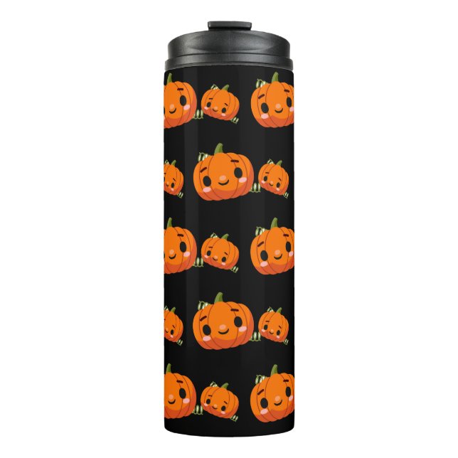 Halloween themed pumpkin pattern   thermal tumbler (Front)