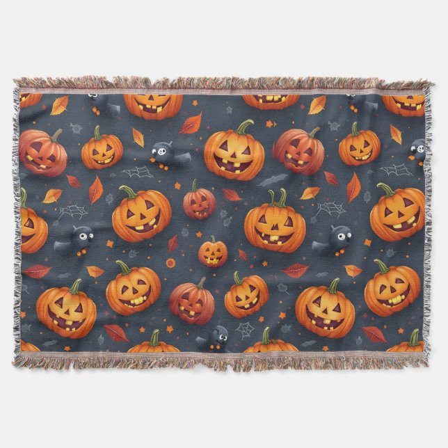 Halloween-themed Throw Blanket (Front)