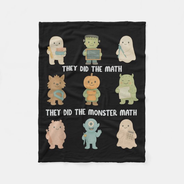Halloween They Did The Math They Did The Monster M Fleece Blanket (Front)