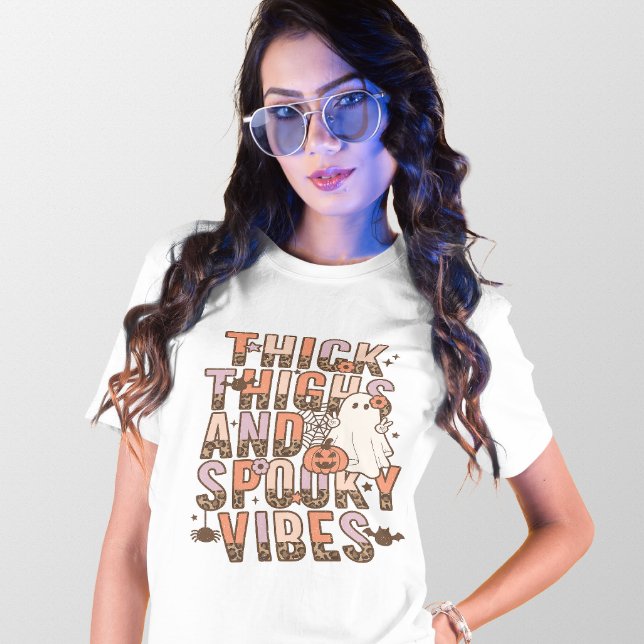 HALLOWEEN THICK THIGHS & SPOOKY VIBES GHOST T-Shirt (Creator Uploaded)