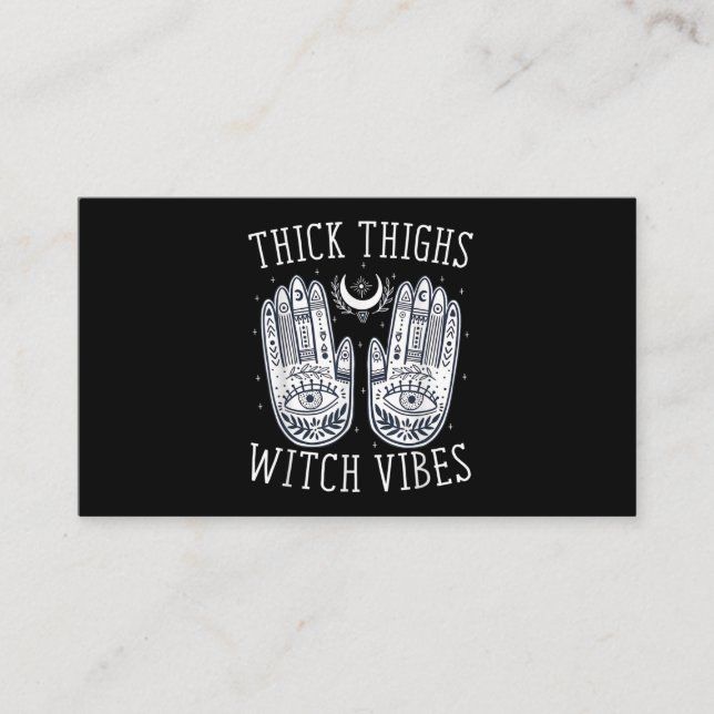 Halloween Thick Thighs Witch Vibes Business Card (Front)