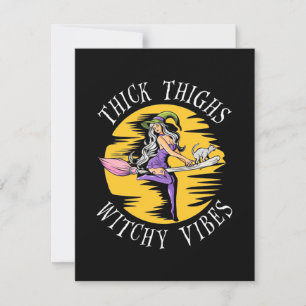 Halloween Thick Thighs Witchy Vibes Thank You Card