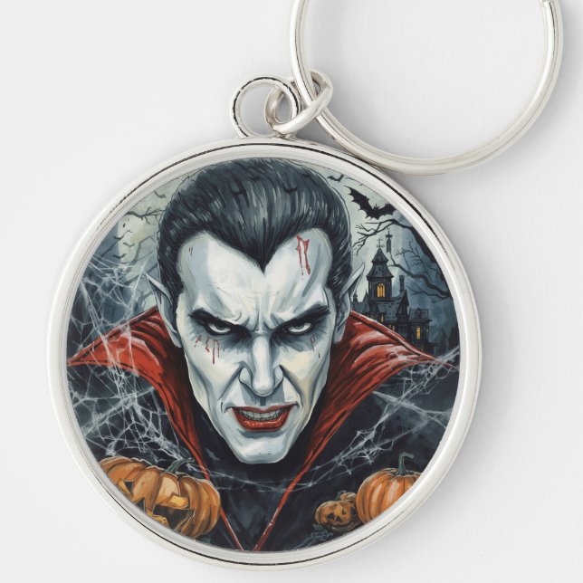 Halloween,Thirsty Vampire ,Pumpkin Patch Keychain (Front)