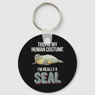 Halloween This Is My Human Costume I'm Really A Se Keychain