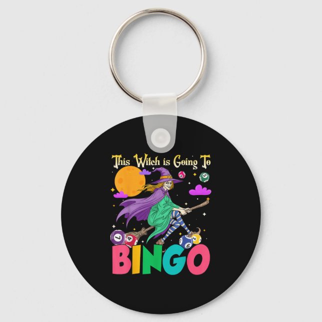 Halloween This Witch Is Going To Bingo  Keychain (Front)