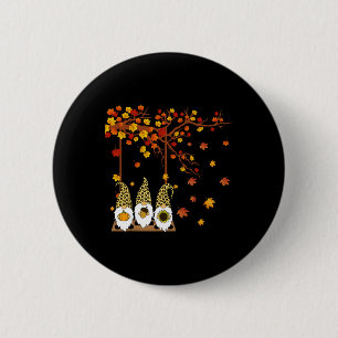 Halloween Three Gnomes Hat Leopard Pumpkin Fall Le 2 Inch Round Button
