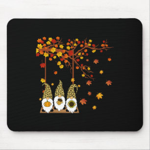 Halloween Three Gnomes Hat Leopard Pumpkin Fall Le Mouse Pad