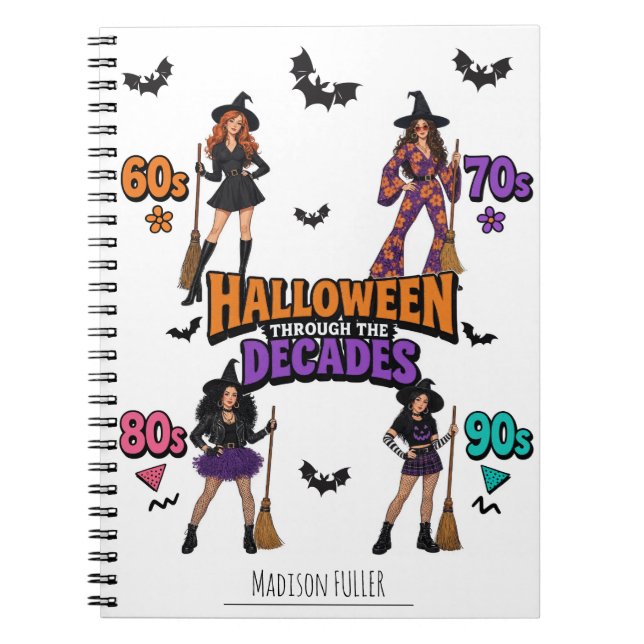 Halloween Through the Decades Personalized Notebook (Front)