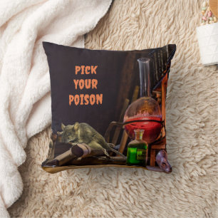 Halloween Throw Pillow, Pick Your Poison Pillow