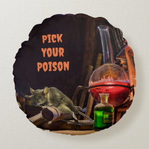 Halloween Throw Pillow, Pick Your Poison Round Pillow