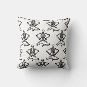Halloween Throw Pillow-Scary Skeletons Throw Pillow