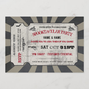 Halloween Ticket Party Spooktacular Invite Spooky