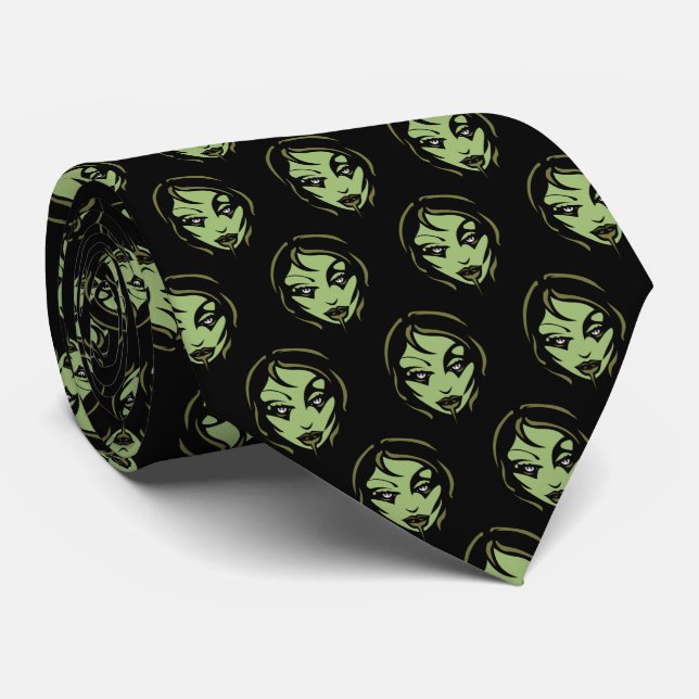 Halloween Ties Cute Zombie Neckties Customize (Rolled)