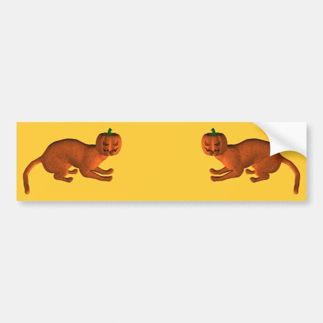 Halloween Tiger Cat Bumper Sticker (Front)