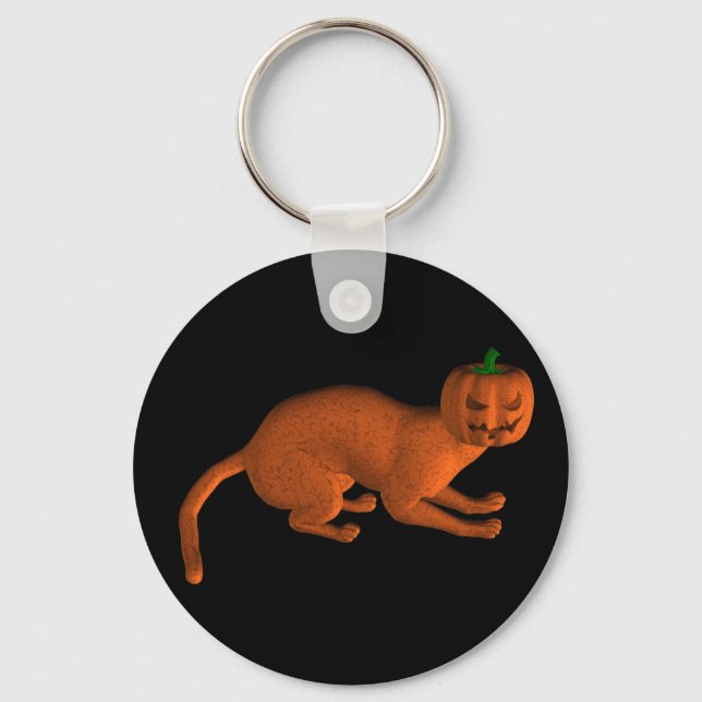 Halloween Tiger Cat Keychain (Front)