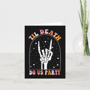 Halloween Til Death Do Us Party Retro Bachelorette Card