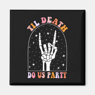 Halloween Til Death Do Us Party Retro Bachelorette Magnet