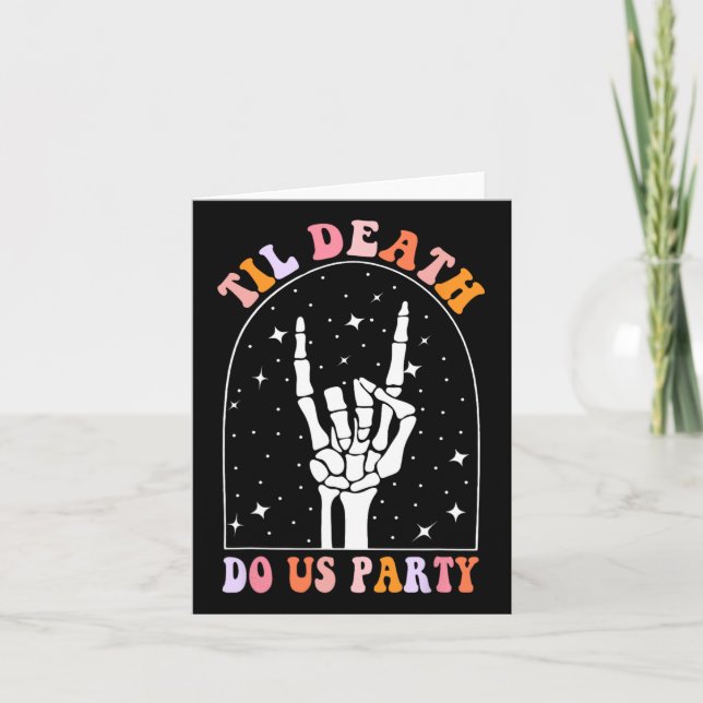 Halloween Til Death Do Us Party Retro Chelorette M Card (Front)