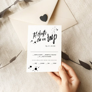 Halloween Til Death Do Us RSVP Wedding Card