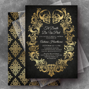 Halloween Til Death Glam Bridal Shower Invitation