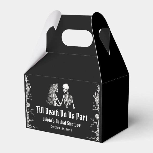 Halloween Till Death Do Us Part Bridal Shower Favor Box (Front Side)