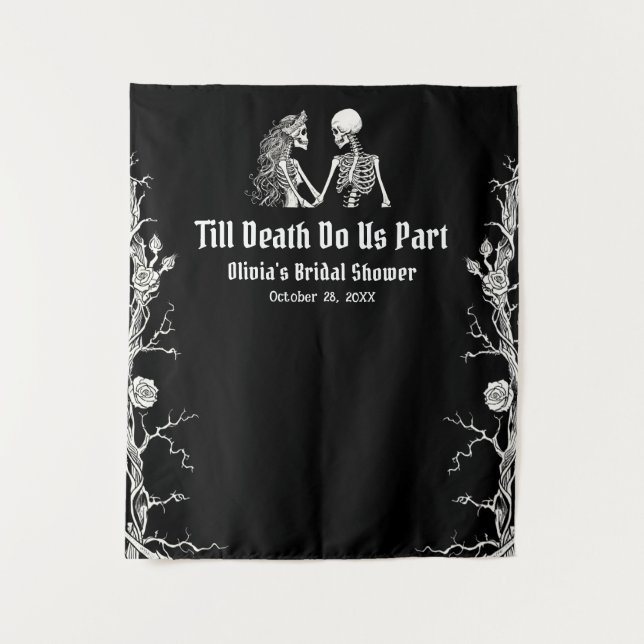 Halloween Till Death Do Us Part Bridal Shower Tapestry (Front)
