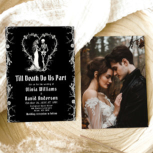 Halloween Till Death Do Us Part Gothic Wedding Invitation