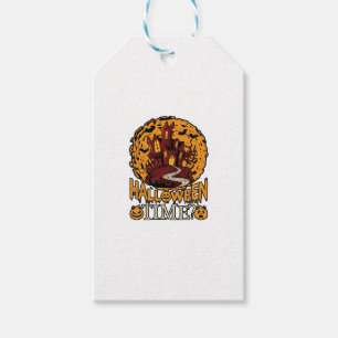 Halloween Time Haunted House Full Moon Pumpkins Gift Tags