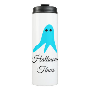 Halloween times blue ghost scribble hand-drawn fal thermal tumbler