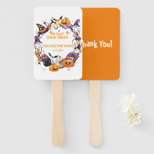 Halloween Tiny Feet, Spooky Sweet Baby Shower  Hand Fan