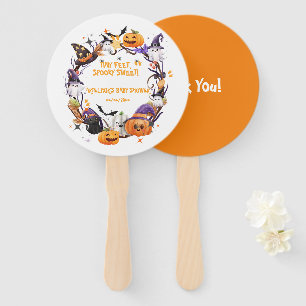Halloween Tiny Feet, Spooky Sweet Baby Shower  Hand Fan
