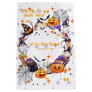 Halloween Tiny Feet, Spooky Sweet Baby Shower Medium Gift Bag